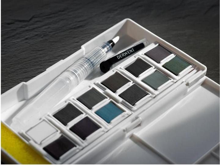 Image du produit Derwent Fusain teinté, soluble dans l'eau, miscible, 12 pièces