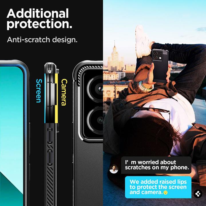 Actual product image Spigen Rugged Armor Xiaomi Redmi Note 13 Pro 5G / Poco X6 5G czarny/matte black ACS07254 (Xiaomi Redmi Note 13 Pro 5G)