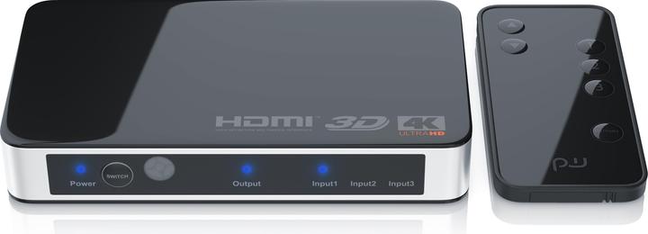 Primewire HDMI Switch 4k Ultra HD, 3 Port, Distributor with Remote Control, 4K, 3D, CEC, ARC