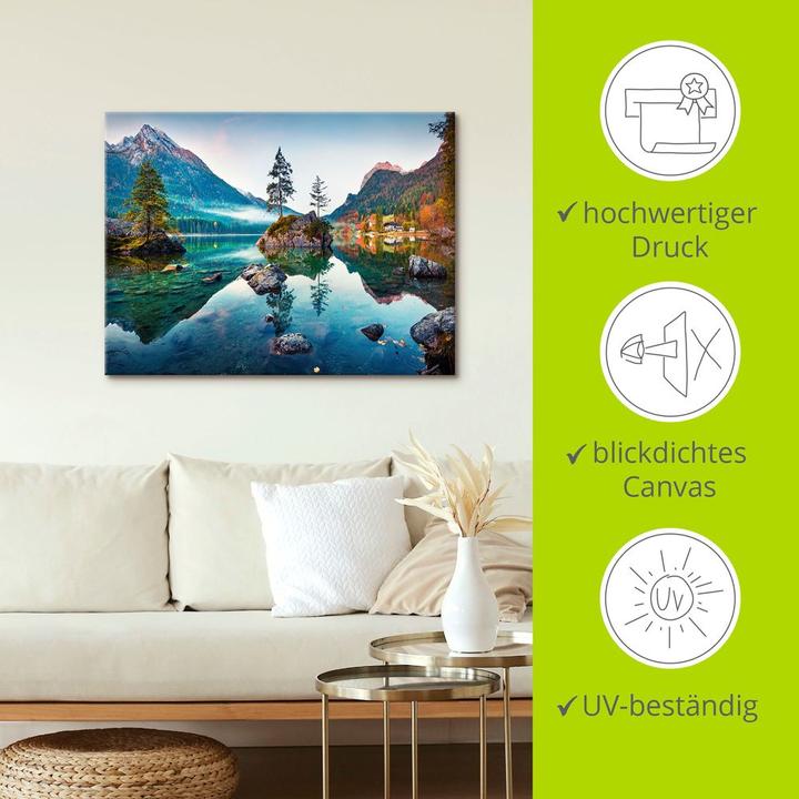 Actual product image Artland Autumn scene of the Hintersee in front of Alpen U1TM (80 x 60 cm)