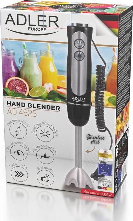 Actual product image Adler AD 4625b Hand Blender, 5 speed settings, 1500W, Black