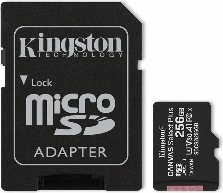 Immagine prodotto Kingston Canvas Select Plus (256 GB, microSDXC, U3, UHS-I)