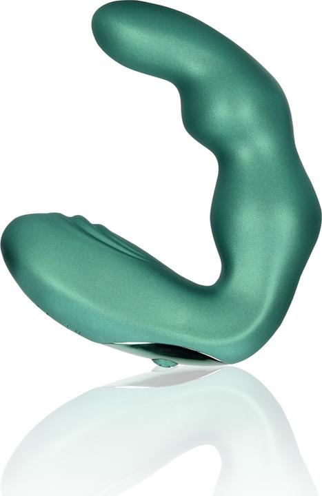 Produktbild Ouch! Bent Vibrating Prostate Massager with Remote Control - Metallic Green
