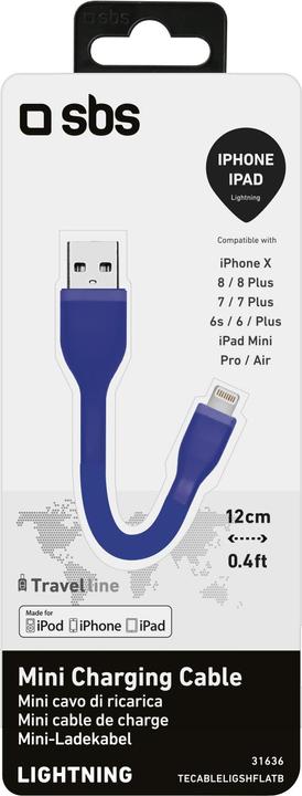 Produktbild SBS Mini Lightning-Kabel zum Aufladen (0.12 m, USB 2.0)