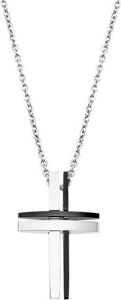 Produktbild Lotus Style - Steel necklace with a cross Men inack LS1984-1 / 1 (L) (MAT BIJOU, Material exact)
