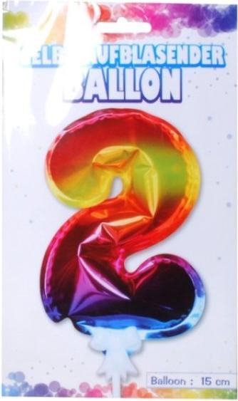 Produktbild CreaDiva Ballon selbstaufblasend "2", regenbogenfarben (2 x)