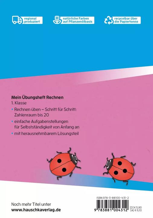 Produktbild Mein Übungsheft Rechnen - 1. Klasse, A5-Heft (Deutsch, Tina Harder, Mascha Greune, 2021)