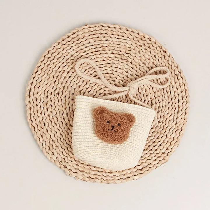 Only-Bags.Store Umhängetasche Sommer Stroh Wicker Handmade Mini Kids Crossbody Bag