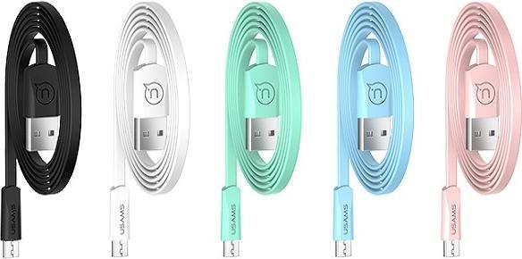 Actual product image Usams Cable płaski U2 microUSB 1.2m bialy/white SJ201MIC02 (US-SJ201) (1.20 m, USB 3.2 Gen 1)