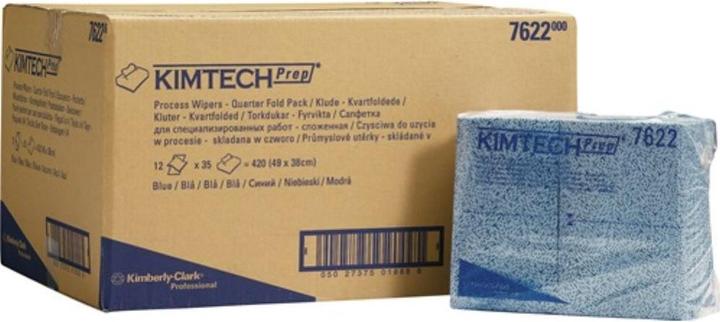 Image du produit Kimtech Lingettes de processus 7622 L381xl490env. mm bleu 1 pli, plié en quatre (35 x)