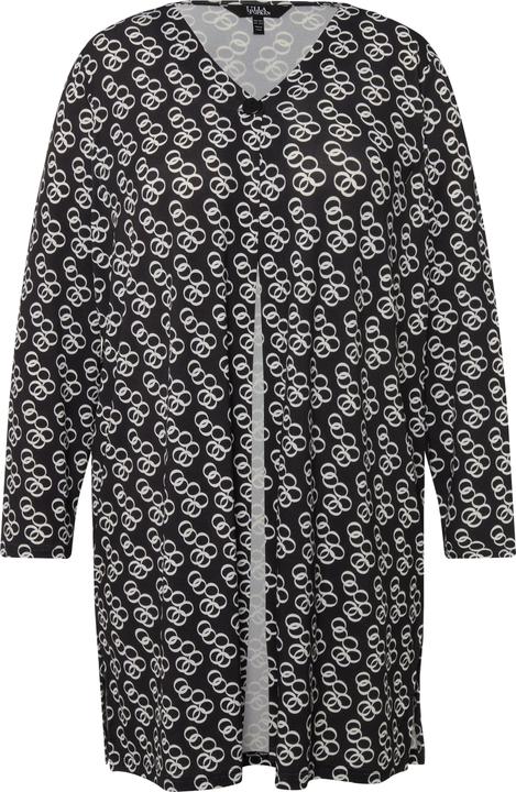 Image du produit Ulla Popken Veste en jersey, motif à rayures, silhouette en A, col V (62)