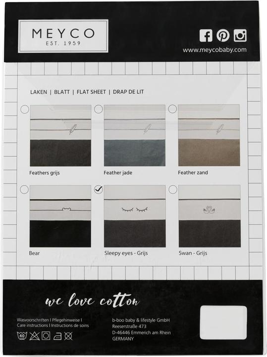 Produktbild Meyco Bettlaken Sleepy eyes grau
