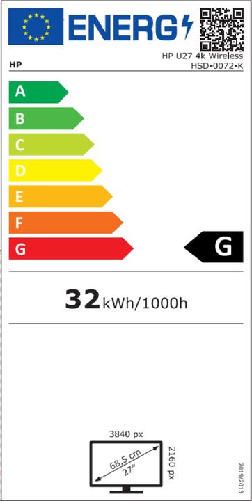 Energy Label HP U27 (3840 x 2160 Pixels, 27")