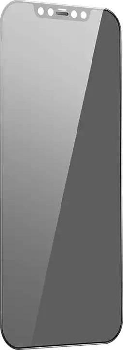 Actual product image Baseus 0.3mm Full-Coverage Privacy Protection Crystal Tempered Glass Screen Protector with Dust Filter for (1 Piece, Apple iPhone 12 Pro Max)