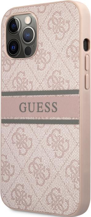 Immagine prodotto Guess Copertina rigida 4G a strisce stampate (Realme 12 Pro+, Apple iPhone 12)
