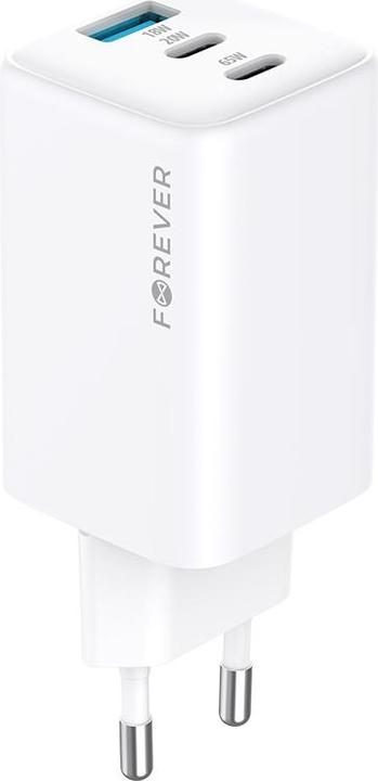 Actual product image Forever TC-08-65ACC GaN PD QC charger 2x USB-C 1x USB 65W white (65 W)