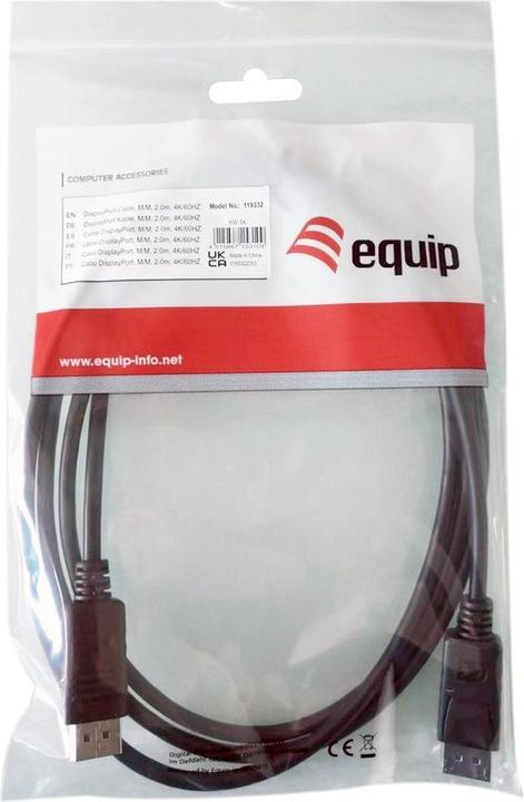 Immagine prodotto equip DisplayPort 1.2 St/St 10m 4K/60Hz comp.HDCP nero (10 m, DisplayPort)