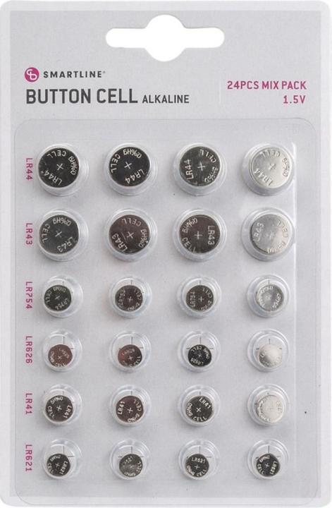 Produktbild NoName Knappceller Mix Smartline 24-pack Alkaline (LR41/LR43/LR44/LR621/LR626/LR754) (24 Stk., LR621)