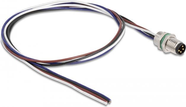 Immagine prodotto Delock Connettore M8 a 4 pin per pannello con cavi aperti Codice A 0,5 m (Cavo di rete)