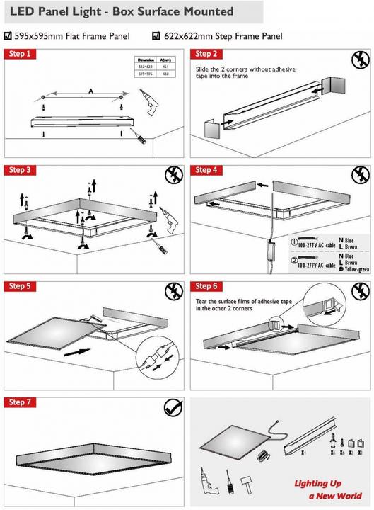 Produktbild Synergy 21 LED light panel zub Montage Aufputzrahmen 300*1200 weiss *ohne Schrauben*