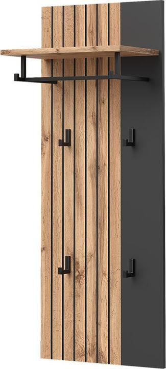 Vichy Wall coat rack Amber, Oak Wotan, 43 x 110 cm