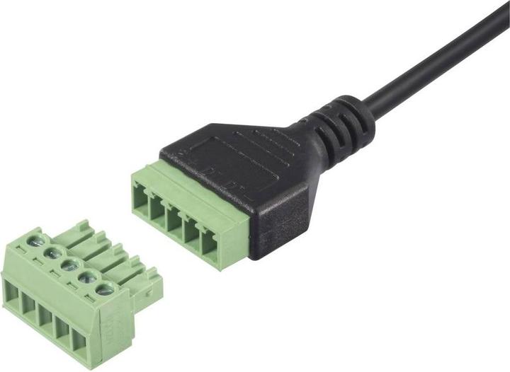 Actual product image Renkforce USB-C Adapterkabel - USB-C-Winkelstecker 180° auf 5-pol. Steckverbinder mit Schraubklemmen (0.30 m, 60 W)