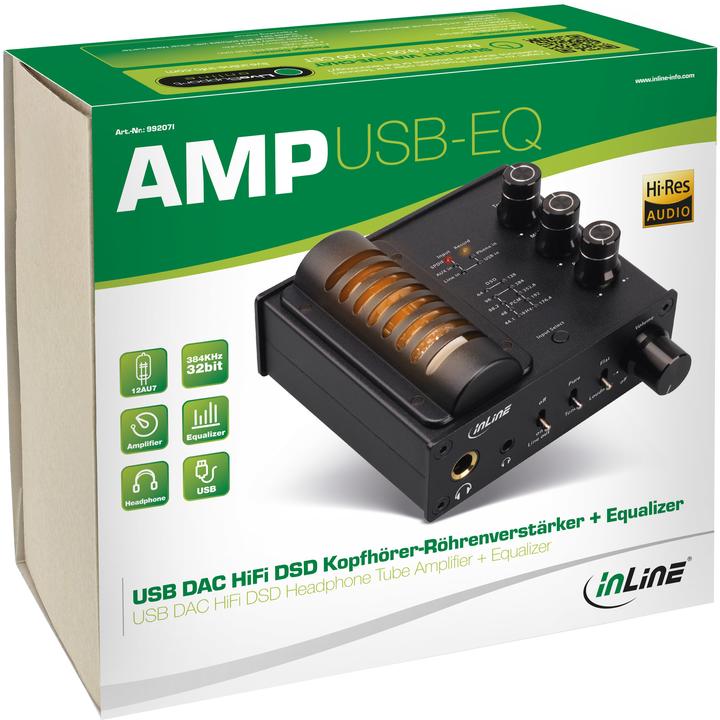 Immagine prodotto InLine AmpUSB-EQ Hi-Res AUDIO HiFi DSD (Potenziamento dei bassi)