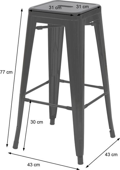 Image du produit Swisshandel24 4x tabouret de bar, chaise de bar tabouret de comptoir, métal design industriel empilable rouge