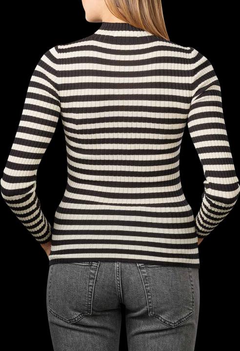 Actual product image Armedangels Alaania Pullover Stand-Up Collar Black/Oatmilk (XS)
