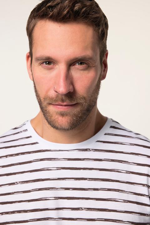 Produktbild JP1880 JP 1880 Herren grosse Grössen T-Shirt, Halbarm, Ringel offwhite 7XL 836180200-7XL (7XL)