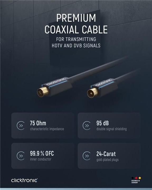 Actual product image clicktronic Antenna cable (95 dB, Antenna cable)