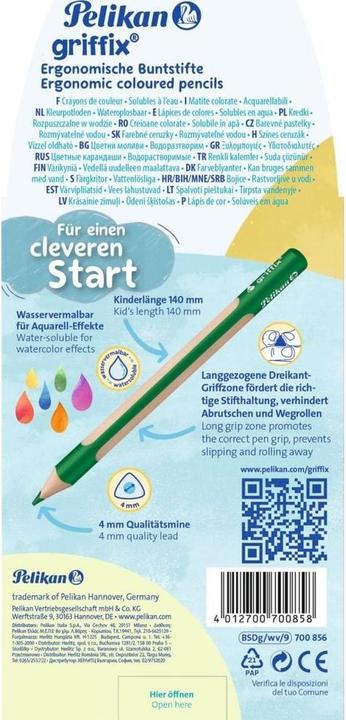 Nährwerte und Zutaten Pelikan Buntstift Griffix 9 Farben (Gemischt, Assorted colours, 9 x)