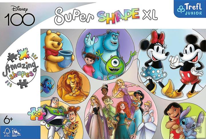 Actual product image Trefl Junior Super Shape XL - 100 Years of Disney (160 pieces)