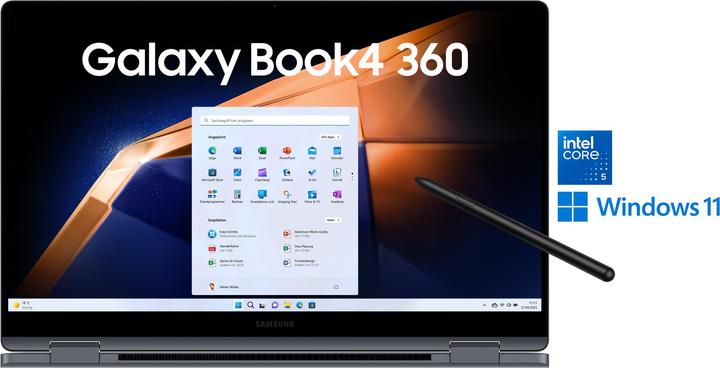 Produktbild Samsung Galaxy Book4 360 (15.60", Intel Core 5 120U, 8 GB, 256 GB, DE)