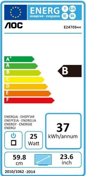 Energy Label AOC E2470swhe (1920 x 1080 pixels, 24")