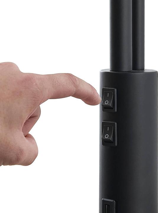 Produktbild Lindby Aovan Stehlampe mit Ablage und USB, schwarz (E14, E27)