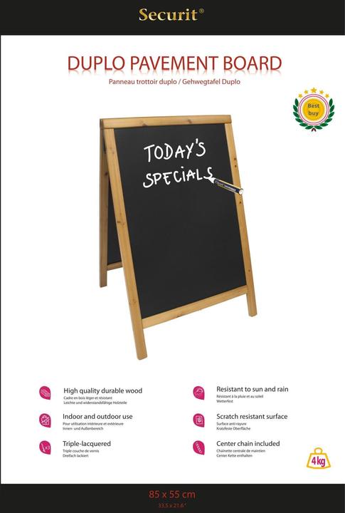 Actual product image Securit Chalk board stand (Blackboard, 56 x 89 cm)