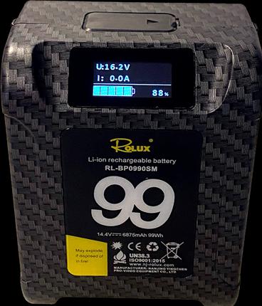 Actual product image Rolux Smart V-Mount Battery RL-BP0990SM 99Wh 14.4V 6875mAh (1 pcs., Device specific)