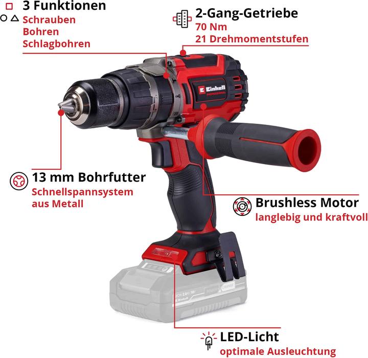 Einhell TP-CD 18/70 Li-i (Akkubetrieb)