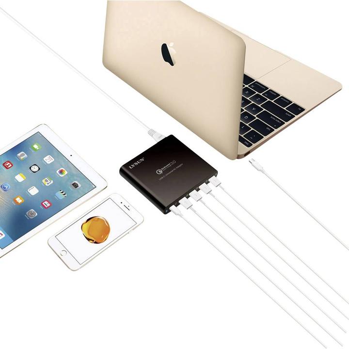 Actual product image Lvsun USB charging station 80W USB-C, QC3 (80 W)