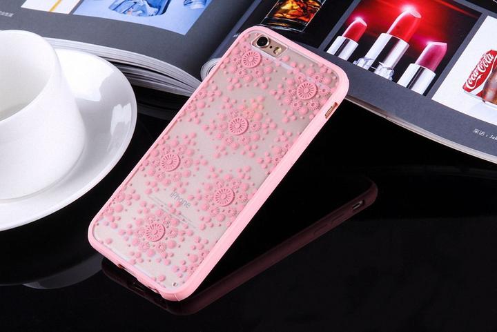 Produktbild König Design Apple iPhone 8 Plus Handy Hülle Mandala Case Schutzhülle Motiv Flocken Rosa Neu (Apple iPhone 8 Plus)