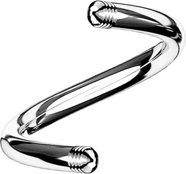 Star Piercing Micro Spiralen-Stab silber (Chirurgenstahl 316L)