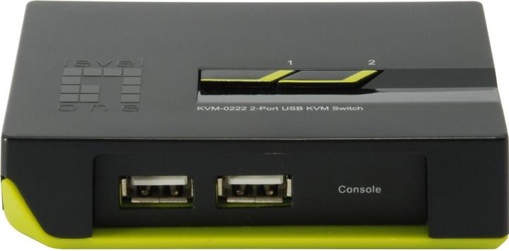 Actual product image LevelOne KVM-0222, 1 User - 2 PCs, USB