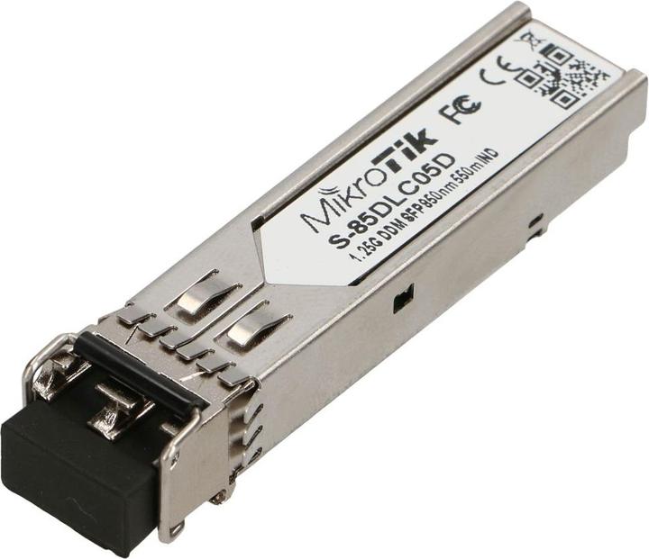 Image du produit MikroTik S-85DLC05D 1.25G SFP SX-LC (MM) DDM 850nm 550m pour RB260x, RB2011x, CCRx