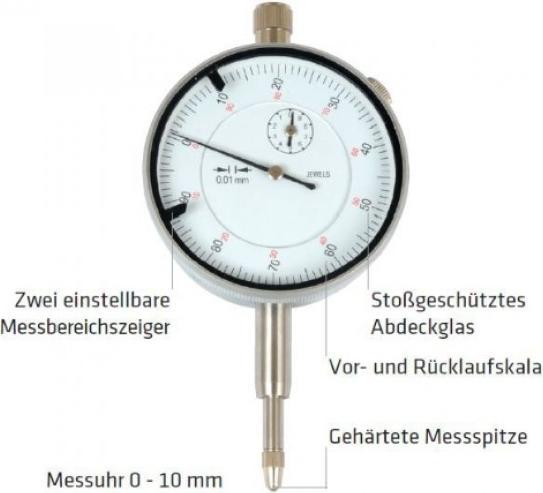 Produktbild Elmag - Messuhr analog Ablesung 0,01mm, 0-10mm