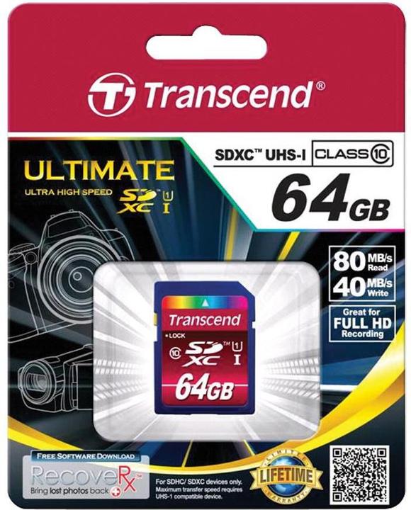 Immagine prodotto Transcend SDXC Ultimate 200x (64 GB, SDXC, U1, UHS-I)