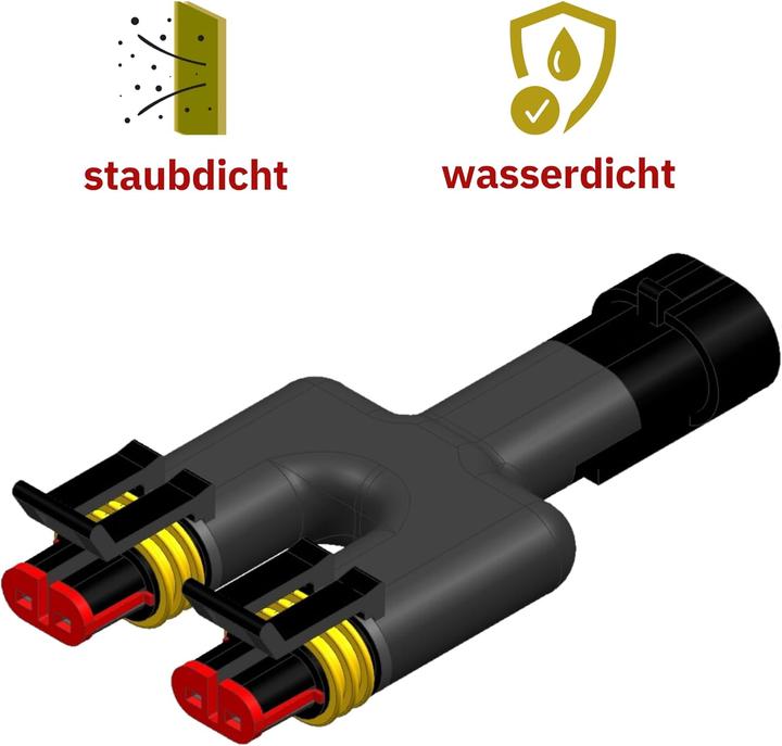 Actual product image Kalitec SuperSeal 2-pin Y-distributor 1.5 mm I car plug 2-way I waterproof dustproof IP69K I