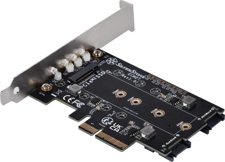Immagine prodotto Silverstone Scheda adattatore SST-ECM27 M.2/SATA, PCIe 4.0, 1x M-Key, 2x SATA 6G - basso profilo