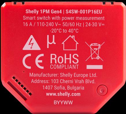 Produktbild Shelly 1PM Gen4 2-pack (Schaltaktor)