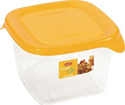 Curver Lebensmittelbehälter „Fresh&Go“ Quadratisch 1,2L /Gelb/ Transparent